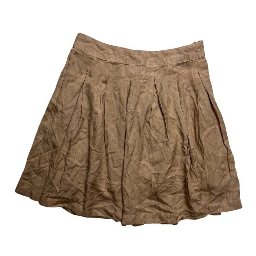 Sim & Sam Taupe Pleated Mini Skirt Womens Size‎ Medium NWT SK111-OPT2 Neutral